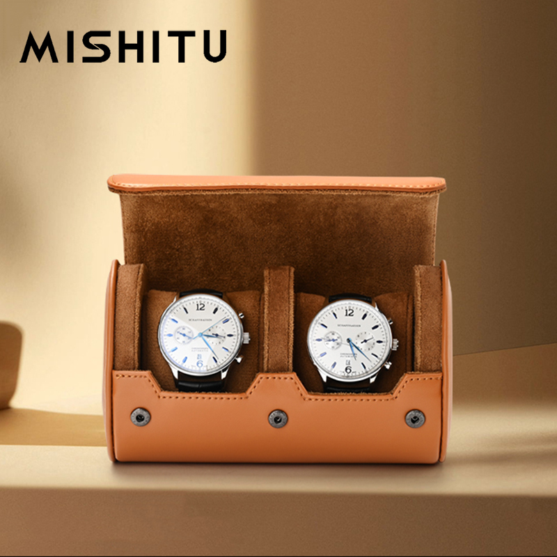 Jewelry Watches For Men - MISHITU 1/2/3-فتحة تخزين ساعات اليد لفة
