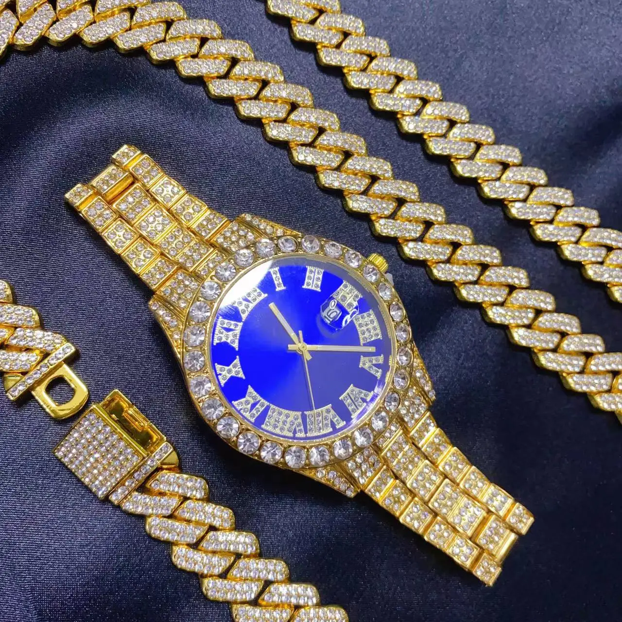 Icebox Jewelry Watches - طقم مجوهرات رجالي 3 قطع: ساعة