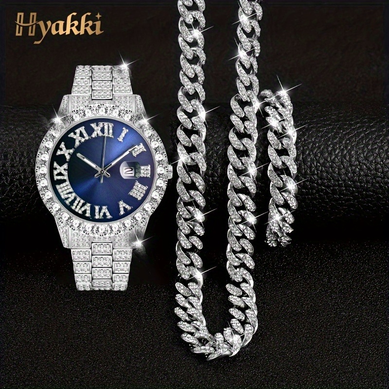 Icebox Jewelry Watches - موضة الفضة الأزرق طقم ساعات هدية