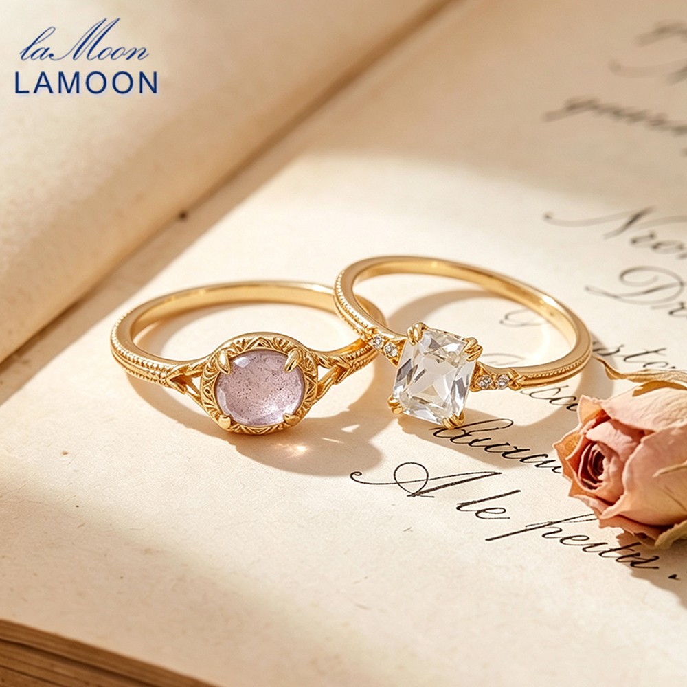 Turquoise Stone Ring - خاتم LAMOON من الأحجار الكريمة الطبيعية