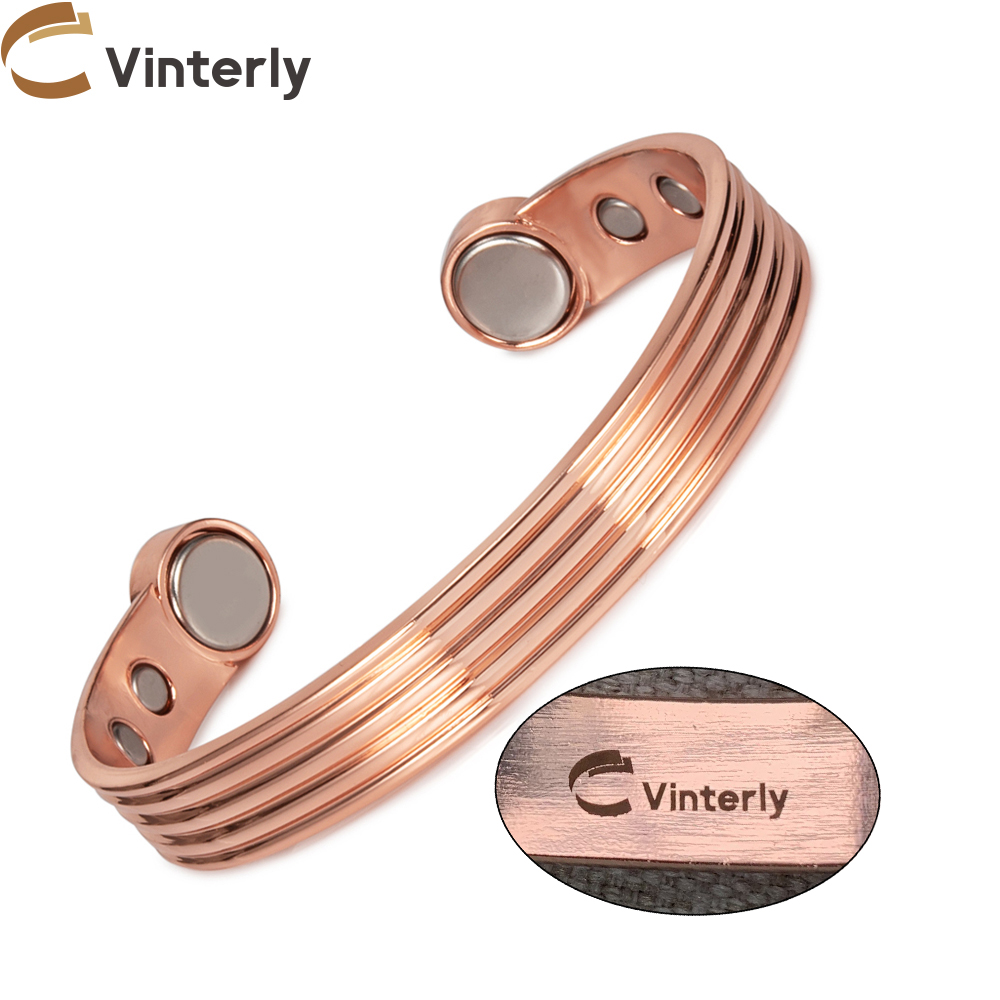 Rose Gold Bracelet - تخصيص النحاس النقي أساور للرجال النساء