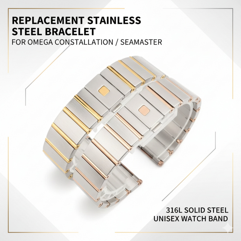 Omega Watch Constellation - استبدال 23 مللي متر 25 مللي