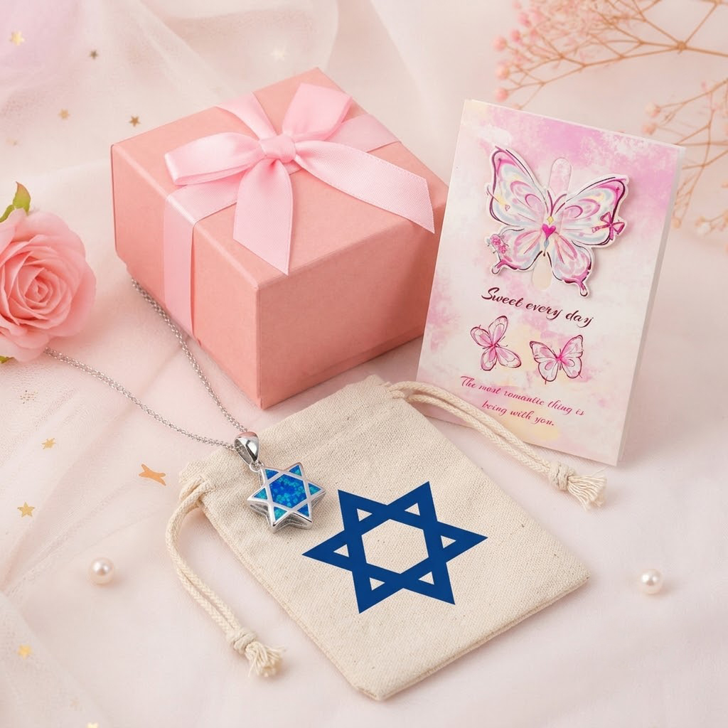 Jewelry & Watches Store - قلادة نجمة داود من حجر الأوبال