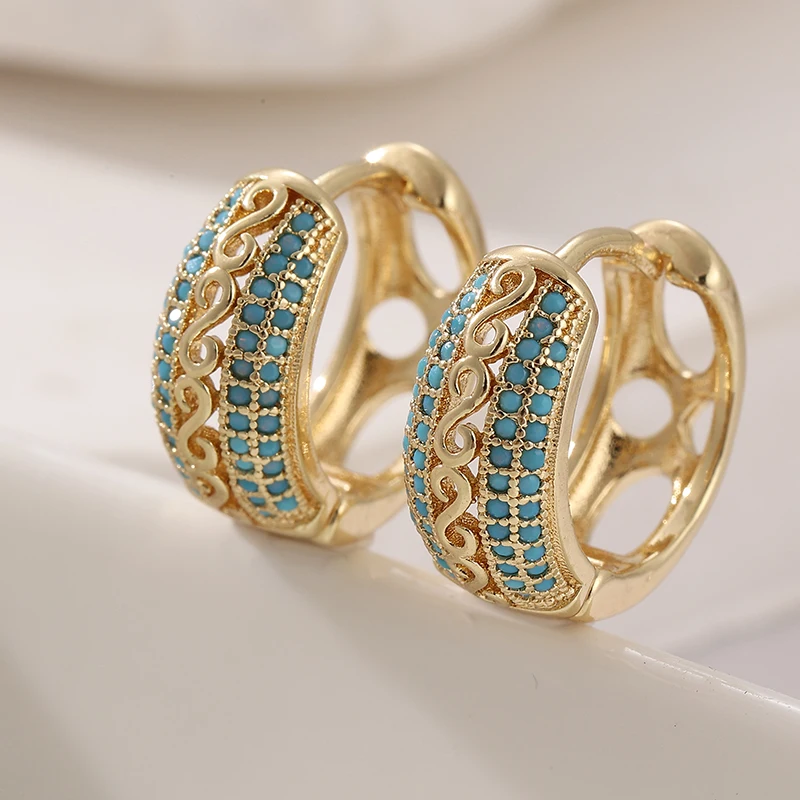 Turquoise Stone Ring - أقراط من الفيروز الاصطناعي الأخضر الأنيق