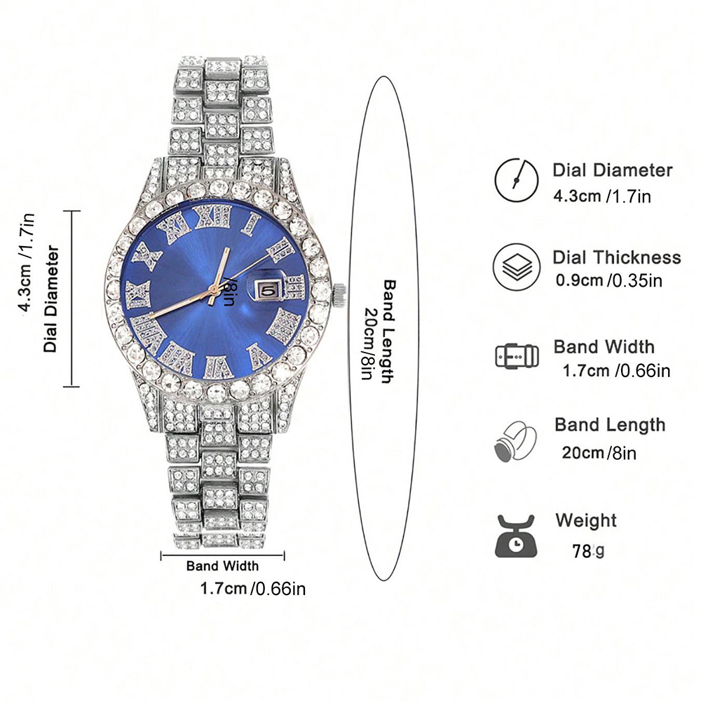 طقم سلسلة كوبية هيب هوب 15 مم  - مراجعة Icebox Jewelry Watches وسعره
