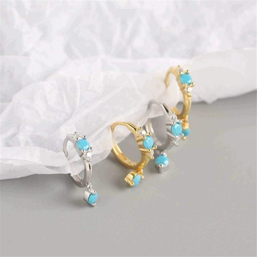 أقراط دائرية لطيفة للنساء مصنو - مراجعة Turquoise Stone Ring وسعره