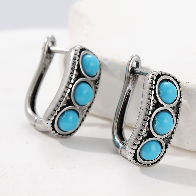 أقراط دائرية عتيقة الطراز من ا - مراجعة Turquoise Stone Ring وسعره