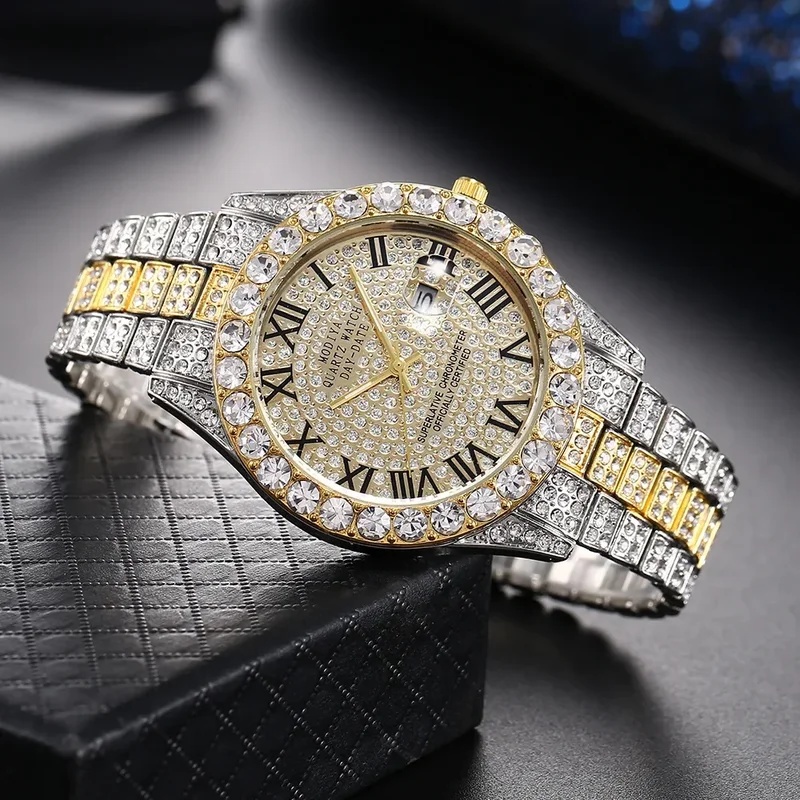 ساعة كوارتز فاخرة مطلية بالذهب - مراجعة Jewelry Watches For Men وسعره
