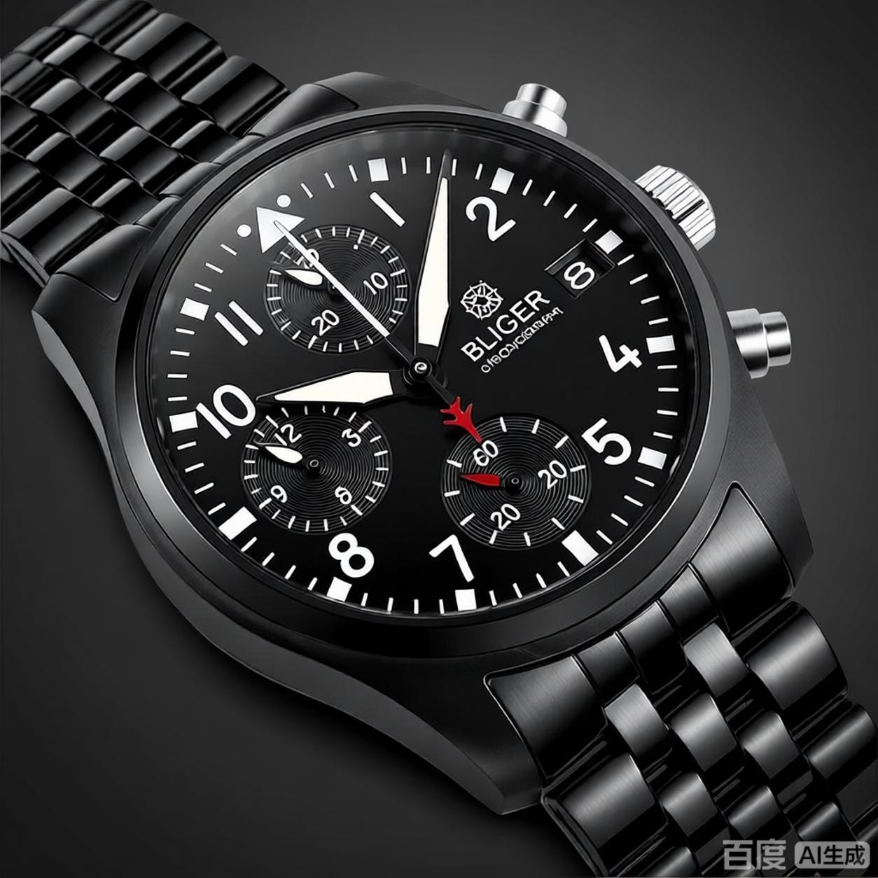 ساعة BLIGER سوداء بالكامل بتصم - مراجعة Mens Mechanical Watch وسعره