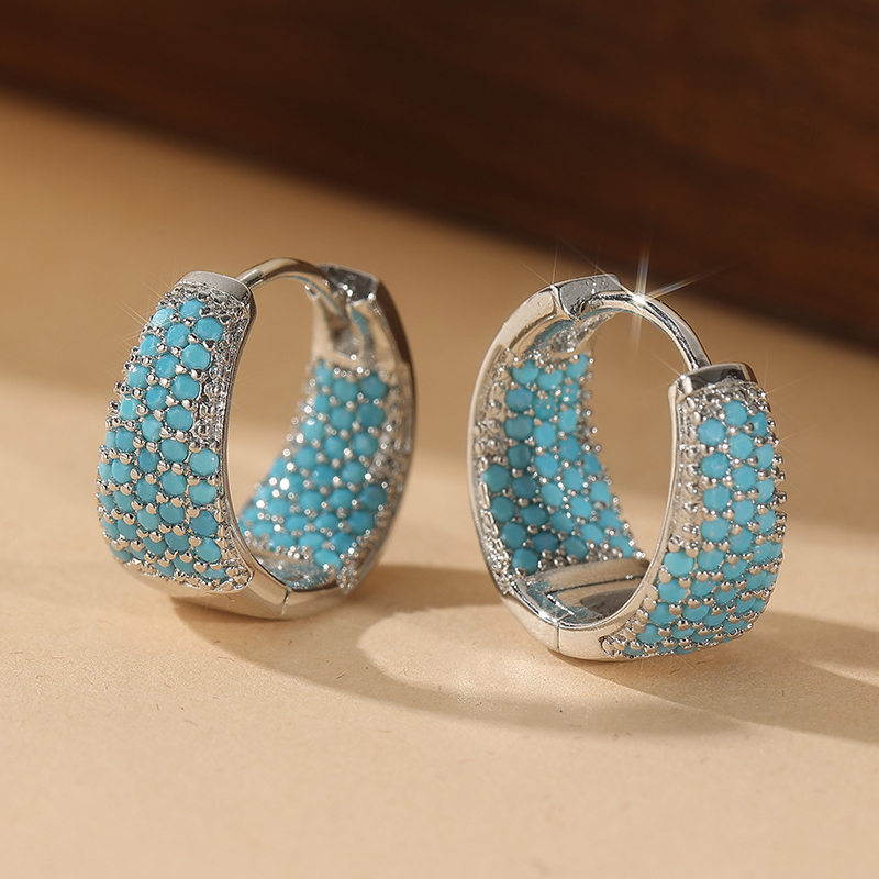 أقراط دائرية فاخرة مرصعة باللو - مراجعة Turquoise Stone Ring وسعره