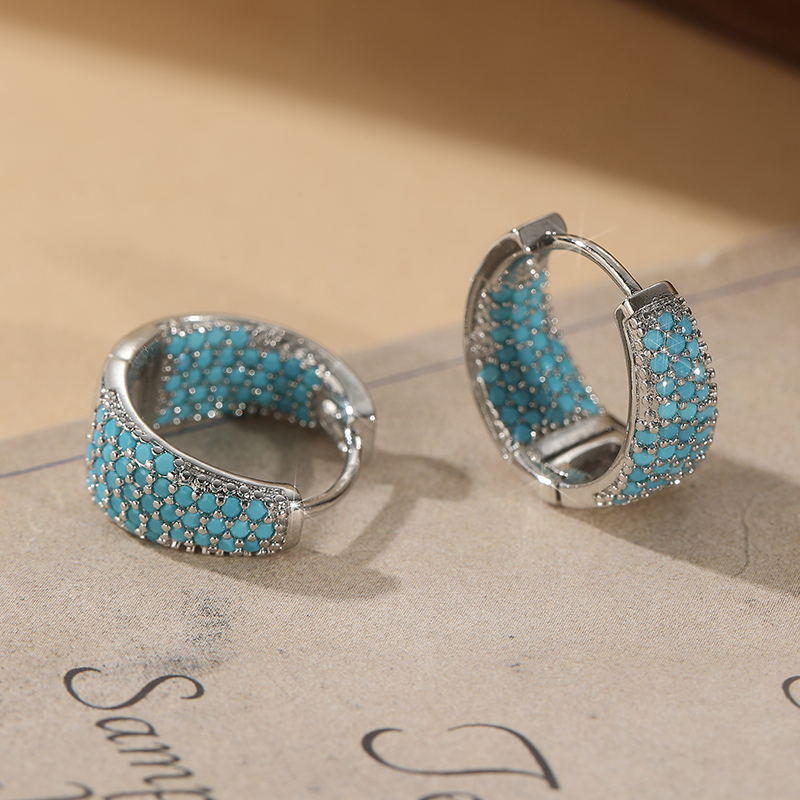 أقراط دائرية فاخرة مرصعة باللو - مراجعة Turquoise Stone Ring وسعره