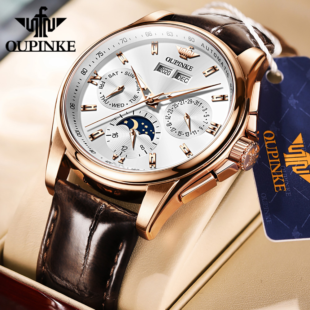 ساعات OUPINKE للرجال كاجوال بح - مراجعة Mens Mechanical Watch وسعره