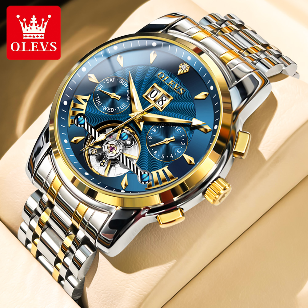 ساعات رجالية OLEVS فاخرة عصرية - مراجعة Mens Mechanical Watch وسعره