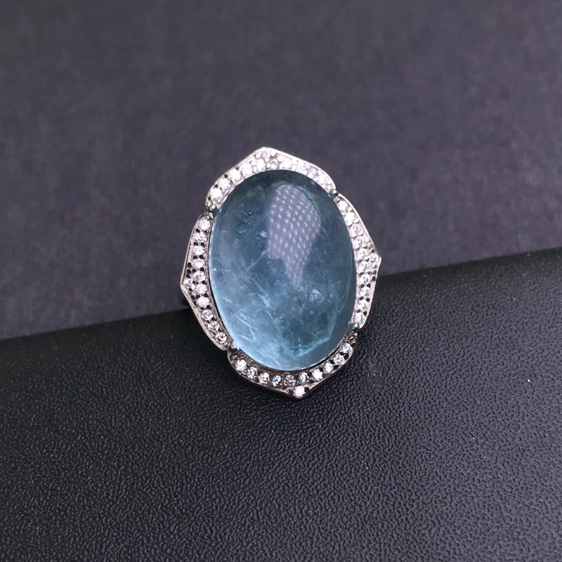 CSJ حجر كبير الزبرجد الطبيعي خ - مراجعة Turquoise Stone Ring وسعره