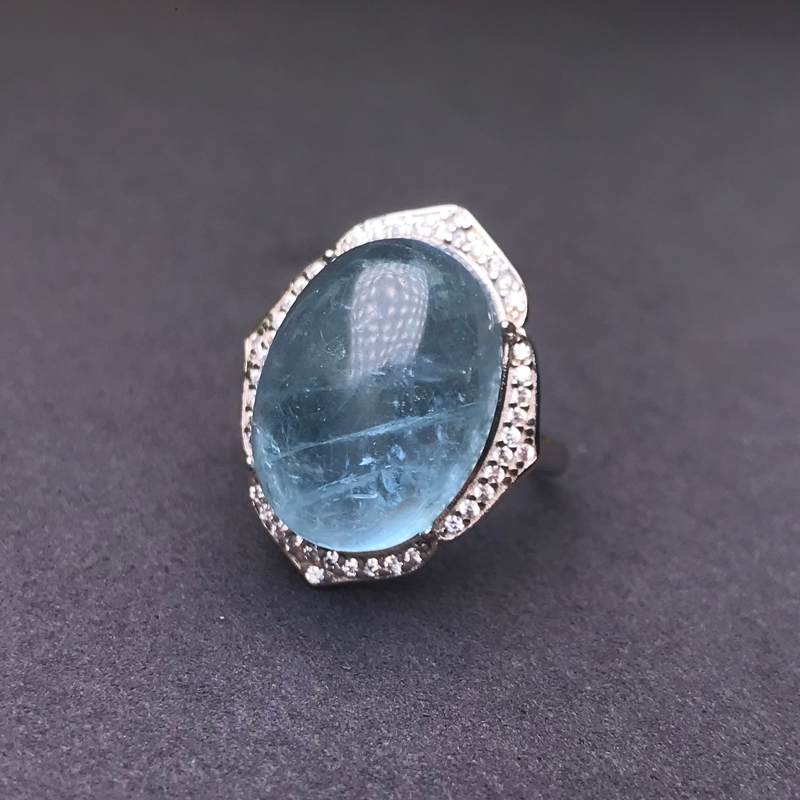 CSJ حجر كبير الزبرجد الطبيعي خ - مراجعة Turquoise Stone Ring وسعره