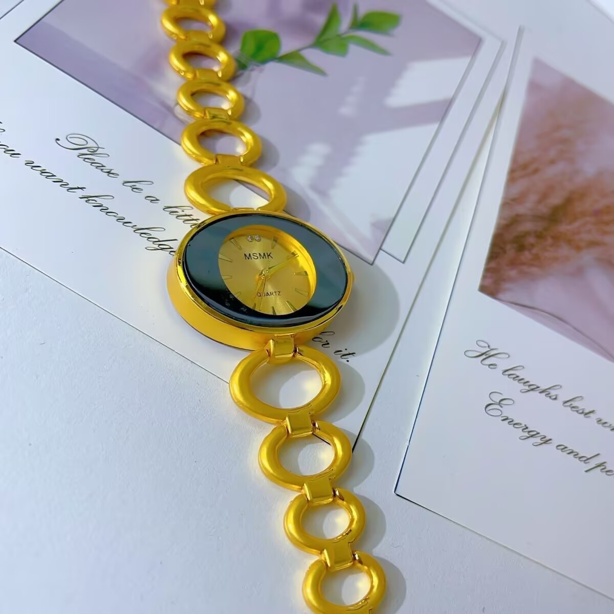 ساعة أمريكية جديدة مطلية بالذه - مراجعة Jewelry Watches Gold وسعره