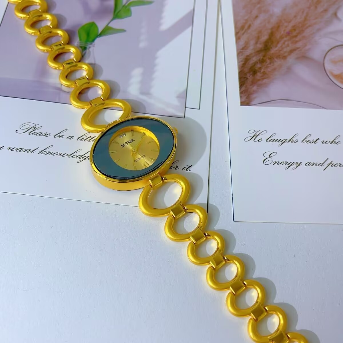ساعة أمريكية جديدة مطلية بالذه - مراجعة Jewelry Watches Gold وسعره