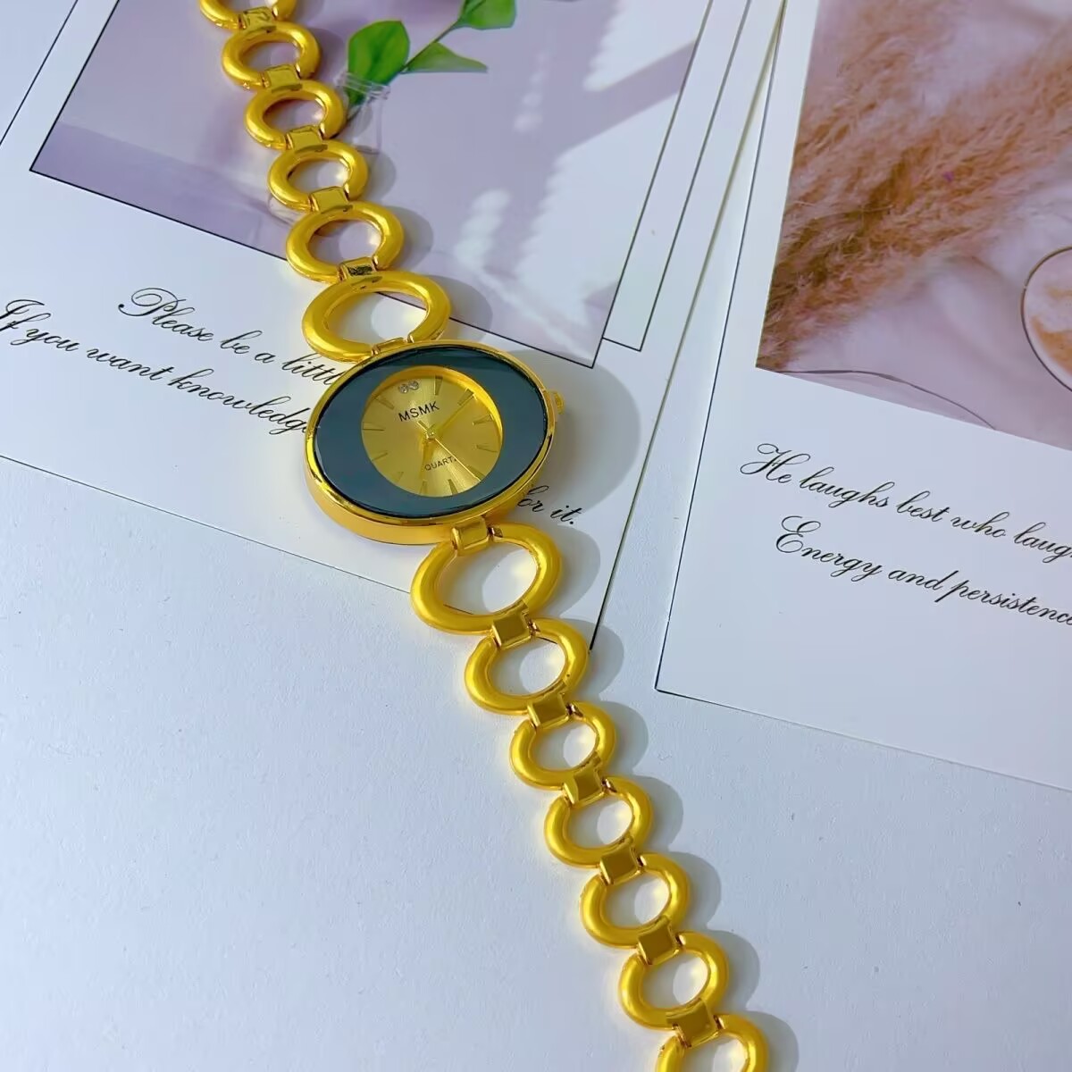 ساعة أمريكية جديدة مطلية بالذه - مراجعة Jewelry Watches Gold وسعره
